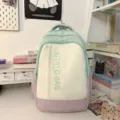 Süßer farbblockierter Mini-Rucksack für Damen, stilvolle Freizeittasche für den Alltag. - Groß Grün (Ohne Anhänger)