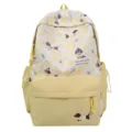 Hübscher gelb-weißer Schulterrucksack mit süßem Cartoon-Hunde-Print für Studenten und Alltag. - S / Gelb Klein (Ohne Anhänger)