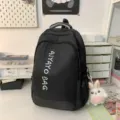 Schwarzer Freizeitrucksack mit süßem Hasenanhänger, langlebige Schultasche für Studenten Pendler. - Schwarz Groß Mit Anhänger