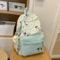 Süßer japanischer Studentenrucksack mit Hundemotiv und Plüschanhänger für den Schulalltag - S / Grün Klein Mit Anhänger