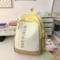 Süßer Mini-Rucksack mit Farbeblock für Damen, lässige Schultasche und eleganter Alltags-Daypack. - Mittel Gelb (Ohne Anhänger)