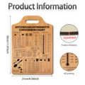 Wooden kitchen measurement conversion chart cutting board with clear cooking guides. - 30X21X0.5CM / Kitchen Conversion Chart (Y26Y90643_Q)