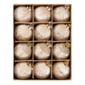 Set de 12 bolas de Navidad de terciopelo champan de 8cm para decorar el arbol fiesta - 8cm 12piezas / Champaña