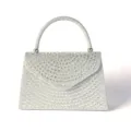 Elegante silberne Strass Abendtasche, glitzernde Kristall Kuendeltasche fuer Partys Damen. - Silber