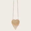 Goldene Strass Herz Abendtasche, elegante Mini Ketten Clutch für Partys und feierliche Kleider. - Ohne Strassgriff / Gold