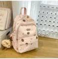 Süßer rosa kleiner Mädchen Rucksack mit niedlichem Hundemotiv, schicker Freizeit Daypack. - Mit Anhänger / S / Rosa