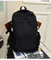 Schwarzer Freizeitreucksack Große Kapazität Mehrfachtaschen für Schule Reisen Alltag - Schwarz (Ohne Anhänger)