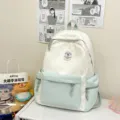 Japanischer süßer Rucksack mit Sternenmuster in Weiß und hellgrünem Mint Farbvariante. - Ohne Anhänger / Grün