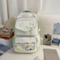Japanischer Anime transparenter Ita-Rucksack niedlicher College-Stil Karierte Schultasche - Ohne Anhänger / Grün