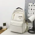 Sac a dos minimaliste blanc pour etudiant grande capacite sac de loisirs quotidien unisexe - Blanc Sans Pendentif