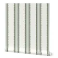 Papier peint rayures verticales festonnées vertes étanche PVC déco murale salon design - bz2096 / 43cm*300cm Par Rouleau