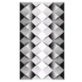 Papier peint PVC motif diamant noir et blanc pour décoration murale moderne autocollant - 43x300cm x 2 Rouleaux / Losange Noir et Blanc