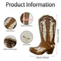 Wooden cowboy boot wall decor vintage wall hanging vase with carved floral pattern for home. - 3D White Pattern Style (Y26Y90370_Q) / 20x30cm