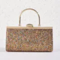 Glitzer Abendtasche fur Damen, elegante Pailletten Handtasche mit Henkel fur Party Hochzeit. - Gold