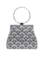 Glitzernde Strass Abendtasche Detail, schwarze Kristall Clutch Handtasche mit Metallgriff. - 20*6.5*16CM / Schwarz