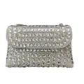 Glänzende Strass Umhängetasche für Damen, elegante Kristall Abendparty Kette Umhängetasche. - 20x12.5x5cm / Silber