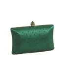 Grüne Strass Abendtasche für Damen, elegante Party Diamant Clutch Tasche mit goldenem Schloss. - 18.5*11*4CM / Grün