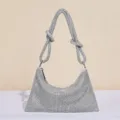 Glitzernde silberne Strass-Achsel-Umhängetasche für Damen elegante Abendparty Handtasche - L / Silber
