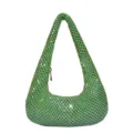 Grüne metallische Pailletten Schultertasche, elegante Hobo Abendtasche für Damen Party. - 26x33x3cm / Sattes Grün