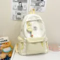 Süßer Schulrucksack mit Sternenmuster in Gelb und Weiß, niedlicher Studententagesrucksack. - Charm-Anhänger / Gelb