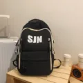 Trendy large capacity black backpack for school and daily casual use with stylish contrast design. - Backpack / Single Bag / Black (Without Charm)