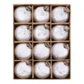 Lot de 12 boules de Noël blanches, boules suspendues décoratives scintillantes de 8 cm pour sapin. - 8cm 12pcs / Blanc