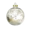 Bola de Navidad transparente de PET con purpurina plateada para decoracion nueva - 15cm / Pieza Suelta Champán