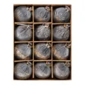Juego de bolas de Navidad de terciopelo gris 12 piezas 8 cm adornos para árbol - 8cm 12piezas / Gris
