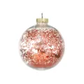 Bola de navidad transparente de PET con purpurina roja, adorno festivo para el árbol. - 15cm / Pieza Suelta Roja