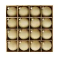 Set de 16 bolas de Navidad floqueadas en oro champán, decoración perfecta para el árbol. - Paquete de 16 (6cm) / Caqui