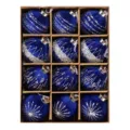 Set de bolas de Navidad de terciopelo azul, 12pcs 8cm adornos colgantes con purpurina. - 8cm 12piezas / Azul Zafiro