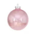 Bola de Navidad rosa con purpurina, adorno colgante de PET para fiestas, árbol y escaparate. - 15cm / Rosa
