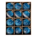 12pcs bolas de Navidad de terciopelo azul decoracion colgante para arbol de fiesta - 8cm 12piezas / Azul Tinta