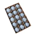 Set di palline di Natale floccate ornamenti sospesi in velluto grigio per albero. - 15 Pezzi/Confezione (6cm) / Blu grigiastro