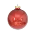 Bola de navidad con purpurina roja PET esfera brillante colgante decoración festiva - 15cm / Rojo