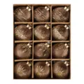 12 Pcs Bolas de Navidad de Terciopelo Marrón 8cm Inastillable Árbol de Navidad Colgante Decor - 8cm 12piezas / Café