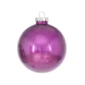 Bola de Navidad de PET con purpurina morada y tapa plateada para linda decoracion. - 15cm / Púrpura