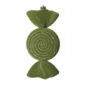 Green velvet candy Christmas tree ornament with beaded sequin swirl holiday decoration - Army Green Style 3