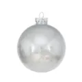 Bola de Navidad con purpurina plateada, Adorno colgante brillante para decoración - 15cm / Plateado