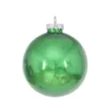Bola de Navidad de PET verde con tapa plateada, ideal para el árbol y decoración. - 15cm / Verde