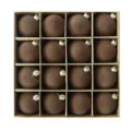 Set de 16 bolas de navidad flocadas marrones adornos de terciopelo para colgar en árbol - Paquete de 16 (6cm) / Marrón