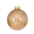 Bola de Navidad de PET dorada, elegante adorno brillante y escarchado para decoración festiva. - 15cm / Caqui Claro