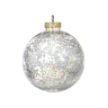Bola de Navidad transparente de PET con purpurina plateada para una decoración festiva. - 15cm / Pieza Suelta Plateada Iridiscente