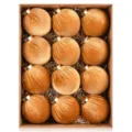 Bolas de Navidad de terciopelo dorado set de 12, adornos colgantes de felpa para árbol. - 6cm / Juego de 12 / Naranja