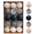 Set de bolas de navidad de terciopelo flocado para colgar, adornos decorativos festivos. - 6cm / Estilo 7 / Paquete de 15