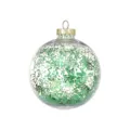 Bola de Navidad transparente de plástico con purpurina verde y tapa dorada colgante decor. - 15cm / Pieza Suelta Verde Fruta