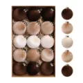 Juego de bolas de Navidad de terciopelo flocado, adornos colgantes para árbol y fiesta. - 6cm / Estilo 8 / Paquete de 15