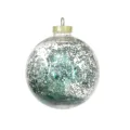 Bola de Navidad transparente de PET con purpurina verde para decoración festiva. - 15cm / Pieza Suelta Verde