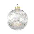 Bola de navidad transparente de PET con relleno de purpurina plateada fina. - 15cm / Pieza Suelta Plateada