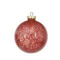 Bola de Navidad de PET rojo con lentejuelas brillantes, ideal para la decoración festiva. - 15cm / Pieza Curva Roja